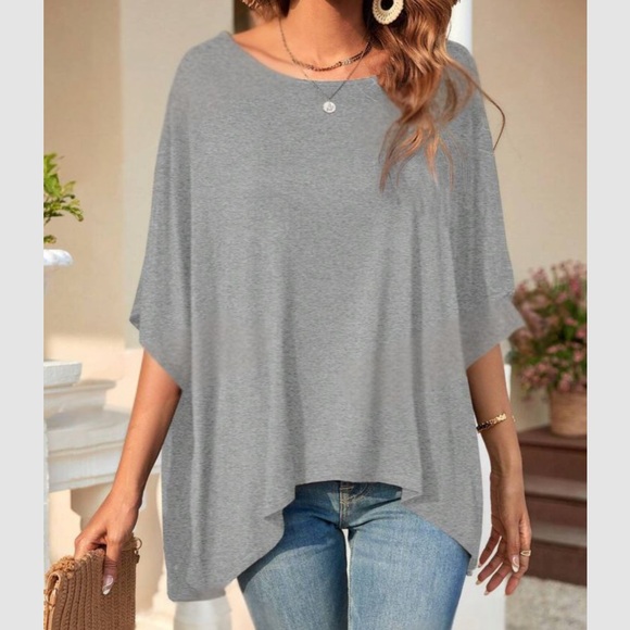 Boho hot pink batwing sleeve loose fit comfy top - Picture 10 of 12